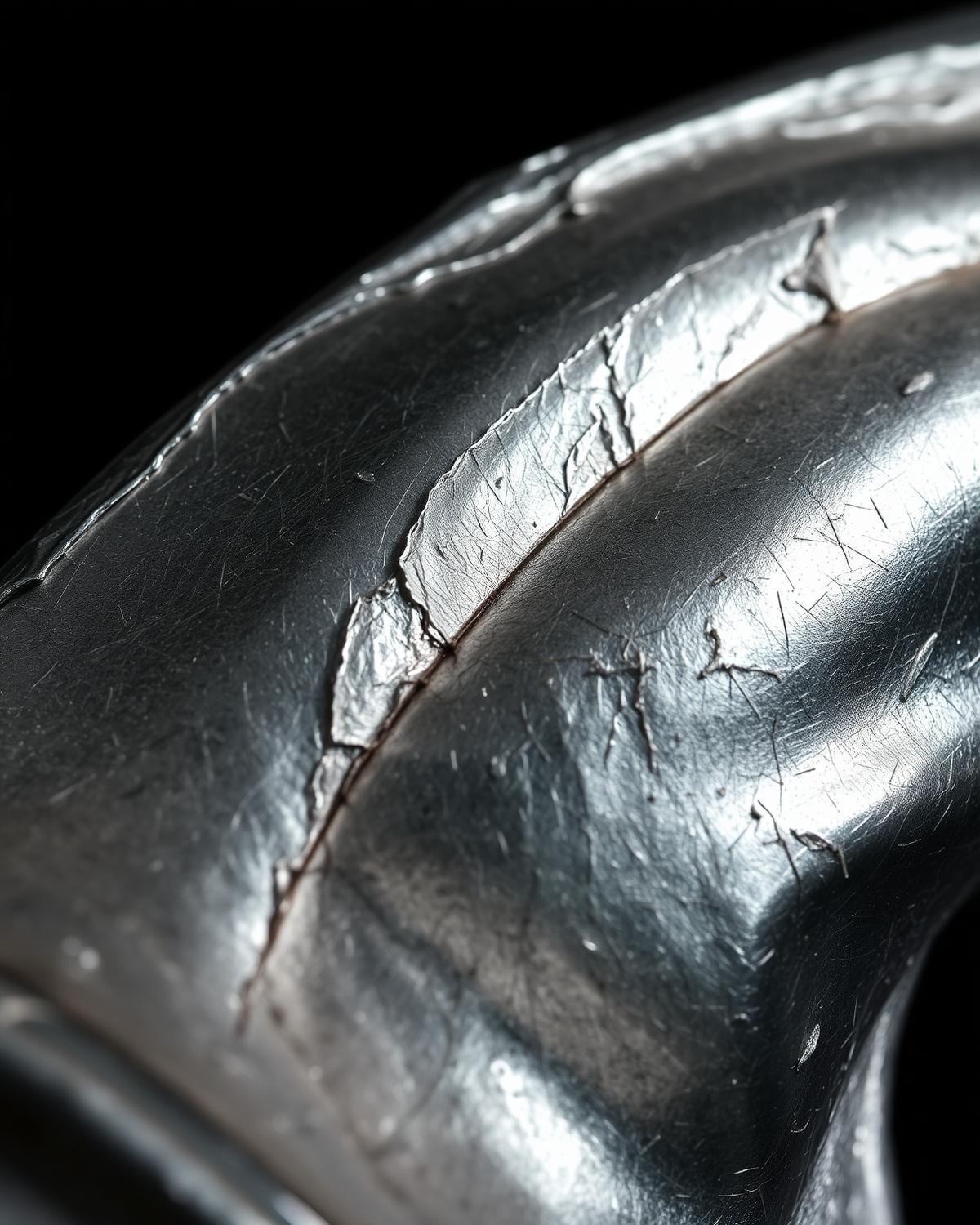 Aplicación de hoja de plata sobre superficie escultórica