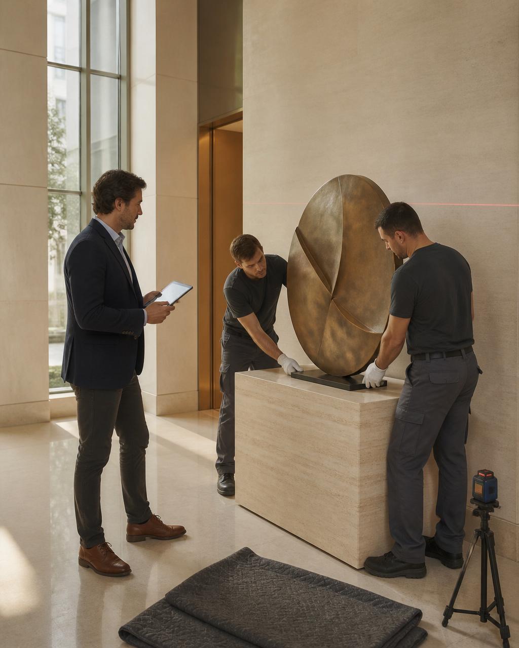 Instalación curada de la obra en el espacio arquitectónico